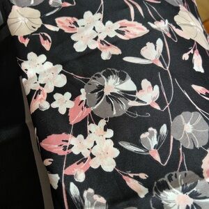 Isaac Mizrahi Black and Pink Floral Scarf. 42” square. Never used